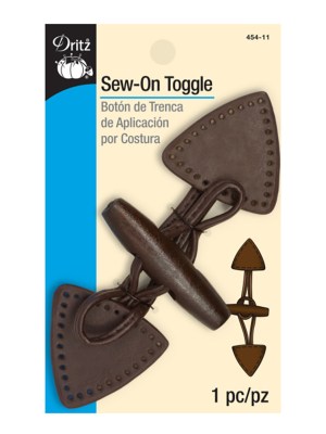 Dritz Sew-On Toggle – Brown Dritz Sew-On Toggle – Brown