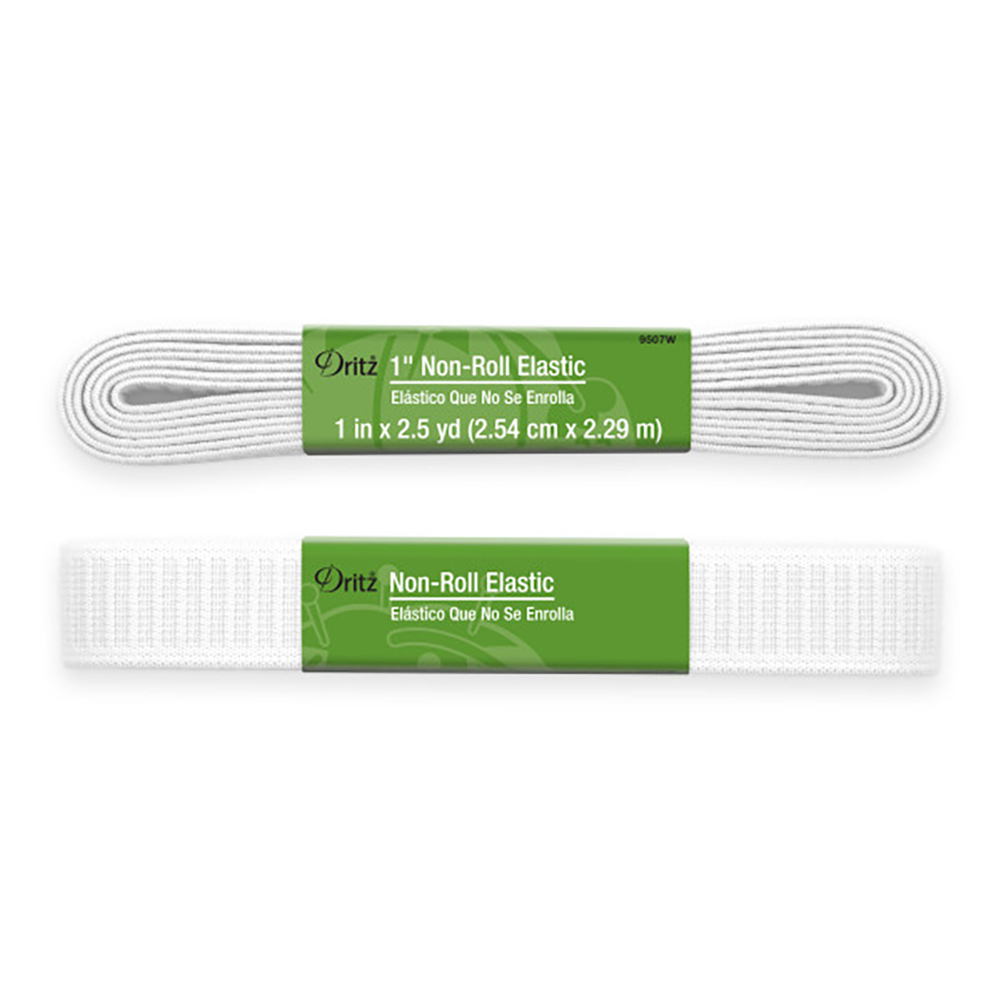 Dritz Non-Roll Elastic - White - 1" x 2.5yds