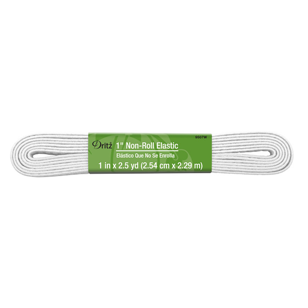 Dritz Non-Roll Elastic – White – 1″ x 2.5yds Dritz Non-Roll Elastic – White – 1″ x 2.5yds