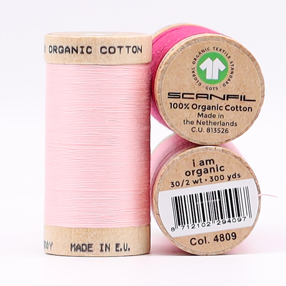 SCANFIL® 30wt Organic Pima Cotton Thread Trio Set - 3ct 300yd Spools - Pretty Pinks