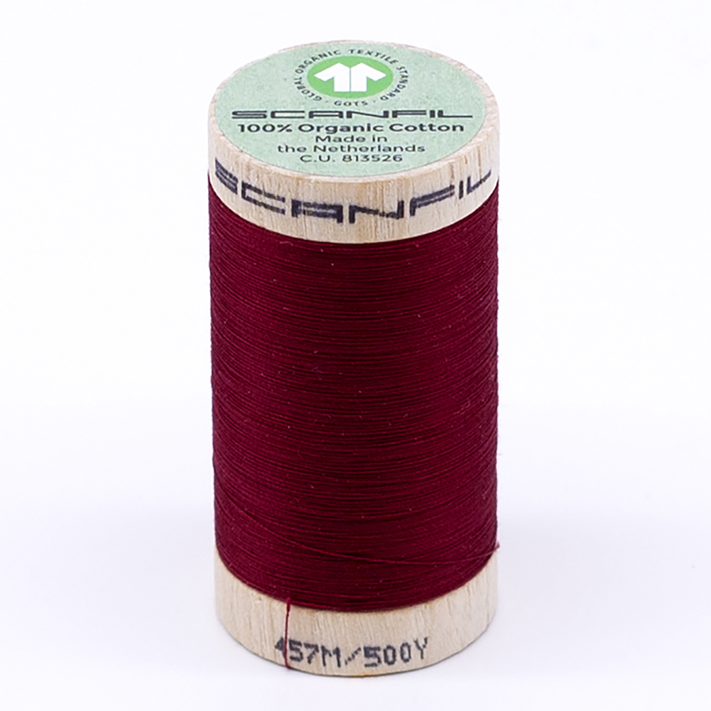 SCANFIL 50wt Organic Pima Cotton Thread 500 yds – 4806 Crimson SCANFIL 50wt Organic Pima Cotton Thread 500 yds – 4806 Crimson