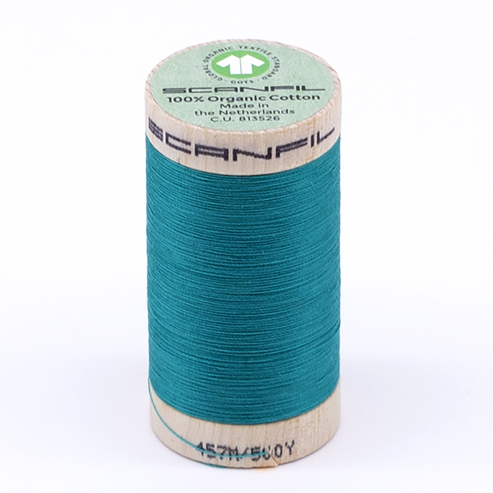 SCANFIL 50wt Organic Pima Cotton Thread 500 yds – 4866 Tropical Green SCANFIL 50wt Organic Pima Cotton Thread 500 yds – 4866 Tropical Green