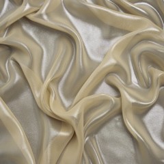 Liquid Sheen Metallic Polyester Chiffon – Silver on Gold – Liquid Sheen Chiffon Collection Liquid Sheen Metallic Polyester Chiffon – Silver on Gold – Liquid Sheen Chiffon Collection