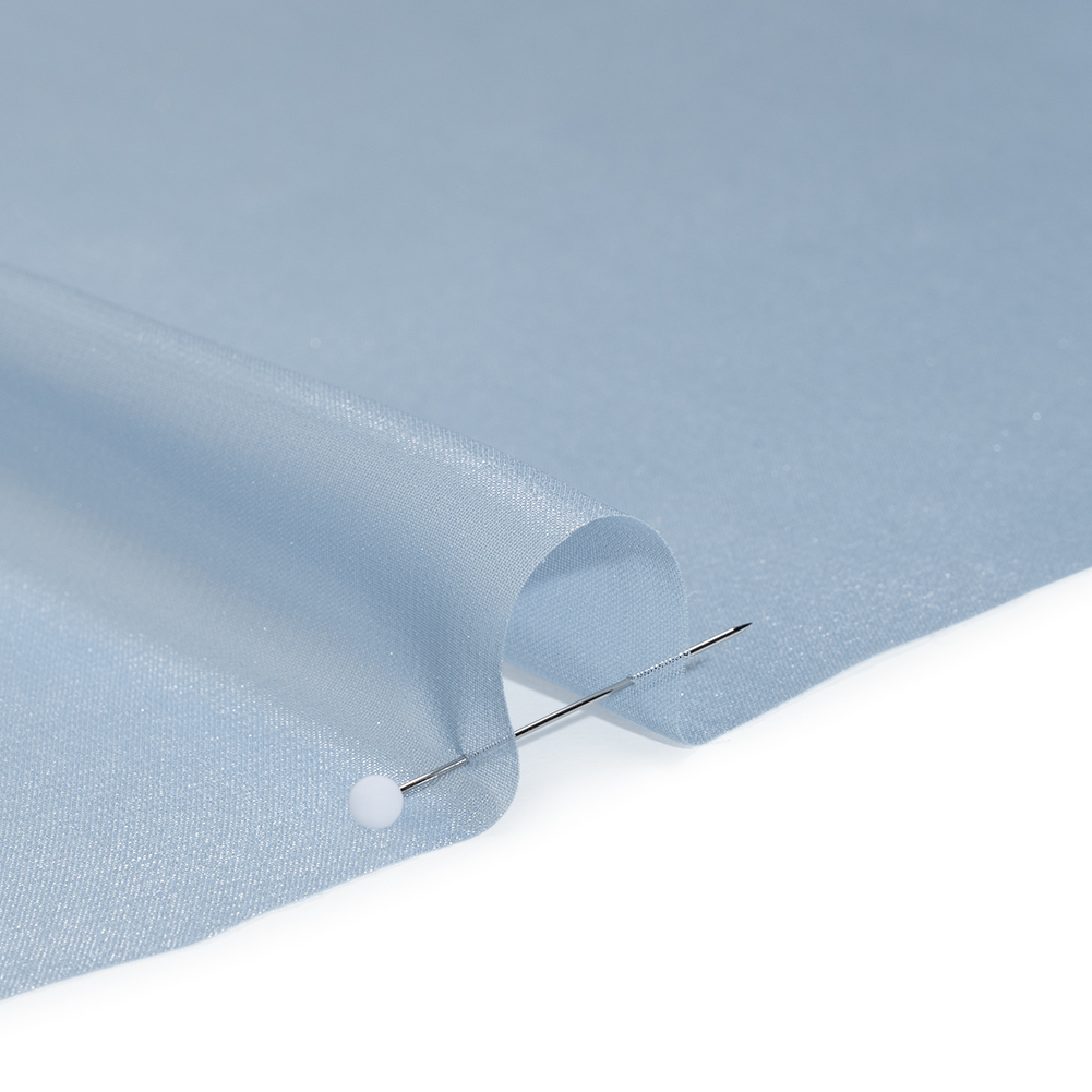 Liquid Sheen Metallic Polyester Chiffon – Silver on Blue – Liquid Sheen Chiffon Collection Liquid Sheen Metallic Polyester Chiffon – Silver on Blue – Liquid Sheen Chiffon Collection