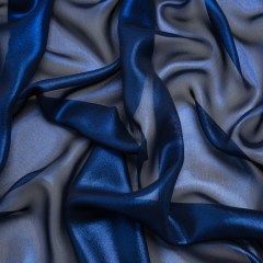 Liquid Sheen Metallic Polyester Chiffon – Navy on Black – Liquid Sheen Chiffon Collection Liquid Sheen Metallic Polyester Chiffon – Navy on Black – Liquid Sheen Chiffon Collection