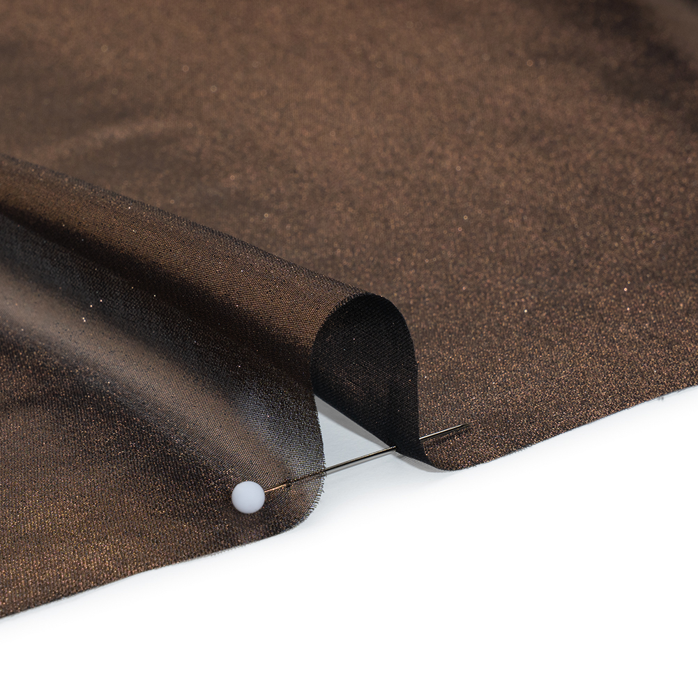 Liquid Sheen Metallic Polyester Chiffon – Copper on Black – Liquid Sheen Chiffon Collection Liquid Sheen Metallic Polyester Chiffon – Copper on Black – Liquid Sheen Chiffon Collection