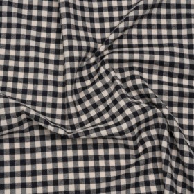 Brushed Cotton Twill Shirting Flannel – Black and Off White Checks – Designer Deadstock Brushed Cotton Twill Shirting Flannel – Black and Off White Checks – Designer Deadstock