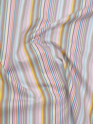 Cotton Twill Shirting – Rainbow Barcode Stripes – Deadstock Cotton Twill Shirting – Rainbow Barcode Stripes – Deadstock