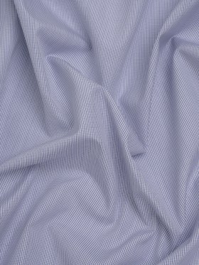 Cotton Shirting – Blue and White Tiny Windowpane Checks – Designer Deadstock Cotton Shirting – Blue and White Tiny Windowpane Checks – Designer Deadstock