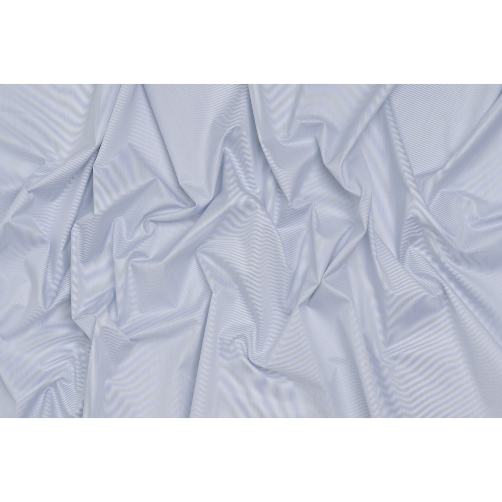 Cotton Twill Shirting – Blue, Gray and White Stripes – Deadstock Cotton Twill Shirting – Blue, Gray and White Stripes – Deadstock