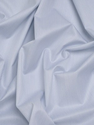 Cotton Twill Shirting – Blue, Gray and White Stripes – Deadstock Cotton Twill Shirting – Blue, Gray and White Stripes – Deadstock