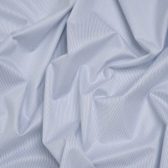 Cotton Twill Shirting – Blue, Gray and White Stripes – Deadstock Cotton Twill Shirting – Blue, Gray and White Stripes – Deadstock