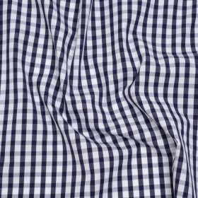 Cotton Shirting – Navy Blue and White Checks – Deadstock Cotton Shirting – Navy Blue and White Checks – Deadstock