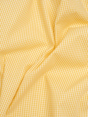Cotton Gingham Shirting – Yellow and White Little Checks – Deadstock Cotton Gingham Shirting – Yellow and White Little Checks – Deadstock