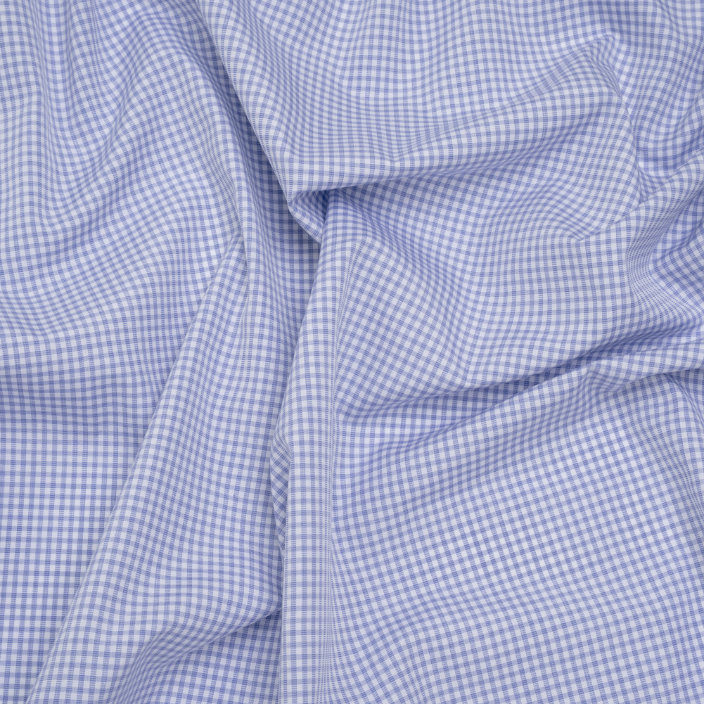 Cotton Shirting – Country Blue and White Checks – Deadstock Cotton Shirting – Country Blue and White Checks – Deadstock