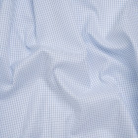 Cotton Twill Shirting – Pale Blue and White Checks – Deadstock Cotton Twill Shirting – Pale Blue and White Checks – Deadstock