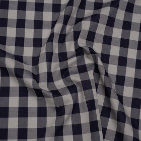 Cotton Shirting – Gray and Dark Navy Big Checks – Deadstock Cotton Shirting – Gray and Dark Navy Big Checks – Deadstock