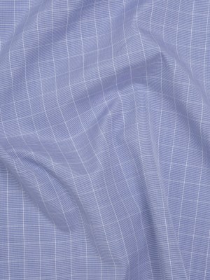 Cotton Shirting – Blue and White Subtle Windowpane Checks – Deadstock Cotton Shirting – Blue and White Subtle Windowpane Checks – Deadstock
