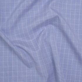 Cotton Shirting – Blue and White Subtle Windowpane Checks – Deadstock Cotton Shirting – Blue and White Subtle Windowpane Checks – Deadstock
