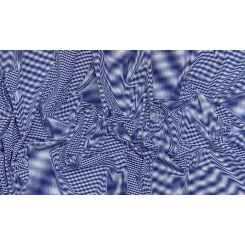 Cotton Gingham Shirting – Cobalt Blue and White Tiny Checks – Deadstock Cotton Gingham Shirting – Cobalt Blue and White Tiny Checks – Deadstock