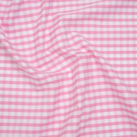 Cotton Oxford Shirting – Light Pink and White Gingham Checks – Deadstock Cotton Oxford Shirting – Light Pink and White Gingham Checks – Deadstock