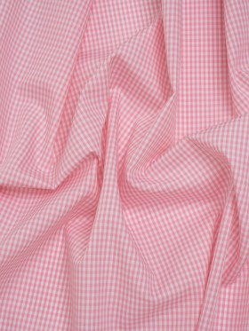 Cotton Gingham Shirting – Light Pink and White Tiny Checks – Deadstock Cotton Gingham Shirting – Light Pink and White Tiny Checks – Deadstock
