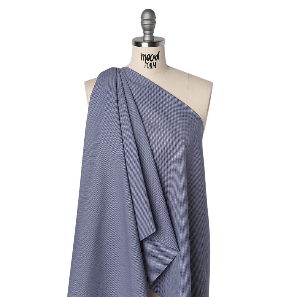 Cotton Gingham Shirting – Navy and White Tiny Checks – Designer Deadstock Cotton Gingham Shirting – Navy and White Tiny Checks – Designer Deadstock