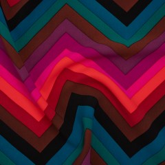 Stretch Rayon 4-Ply Crepe Print by Trina Turk – Pink, Brown and Teal Chevrons – Designer Deadstock Stretch Rayon 4-Ply Crepe Print by Trina Turk – Pink, Brown and Teal Chevrons – Designer Deadstock