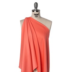 Satin Faced Polyester Crepe by Trina Turk – Coral Lily – Designer Deadstock Satin Faced Polyester Crepe by Trina Turk – Coral Lily – Designer Deadstock