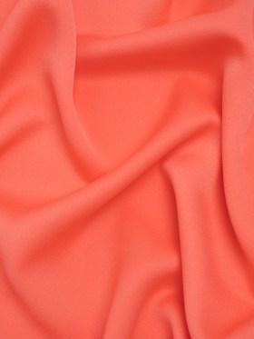 Satin Faced Polyester Crepe by Trina Turk – Coral Lily – Designer Deadstock Satin Faced Polyester Crepe by Trina Turk – Coral Lily – Designer Deadstock
