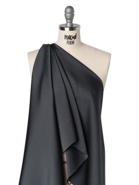 Soft Double Face Polyester Twill – Charcoal Gray – Viola Collection Soft Double Face Polyester Twill – Charcoal Gray – Viola Collection