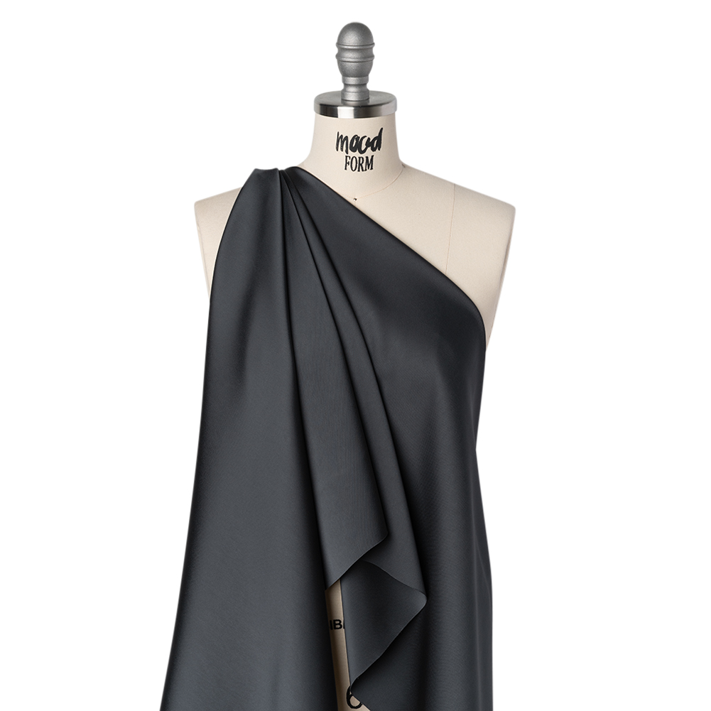 Soft Double Face Polyester Twill – Charcoal Gray – Viola Collection Soft Double Face Polyester Twill – Charcoal Gray – Viola Collection