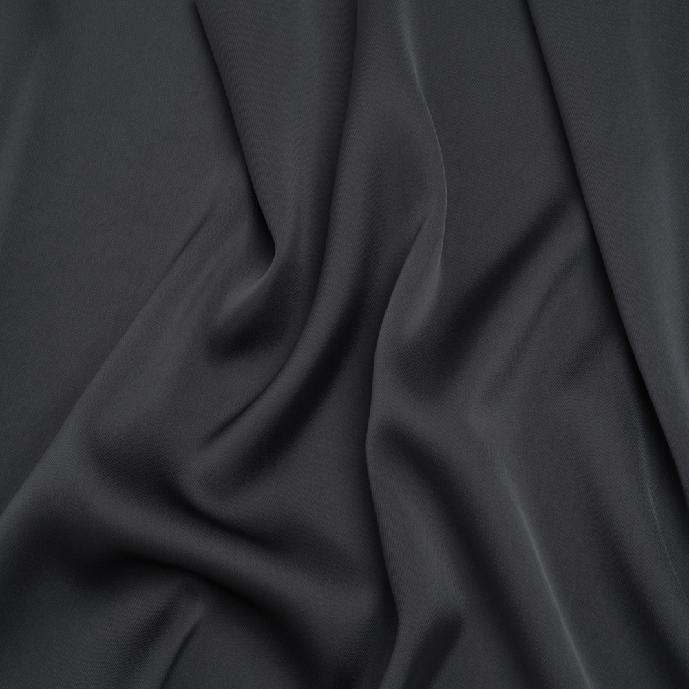 Soft Double Face Polyester Twill – Charcoal Gray – Viola Collection Soft Double Face Polyester Twill – Charcoal Gray – Viola Collection