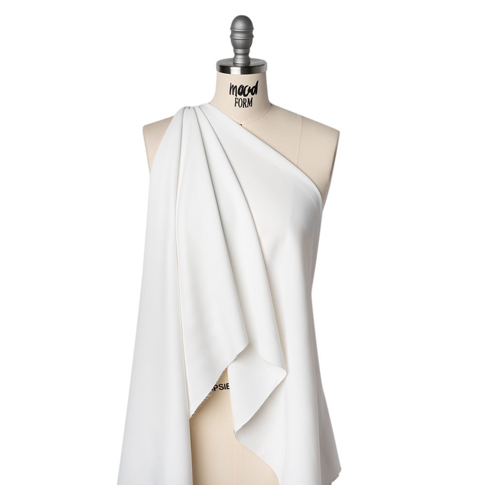 Soft Lightweight Polyester Gabardine – White – Stefanie Collection Soft Lightweight Polyester Gabardine – White – Stefanie Collection