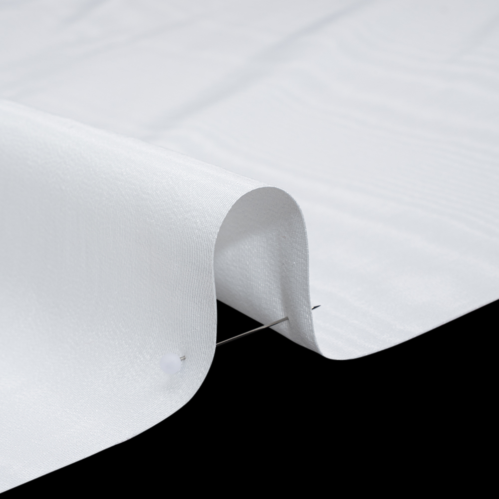 Lightweight Polyester Bengaline Moire – White – Louisa Collection Lightweight Polyester Bengaline Moire – White – Louisa Collection