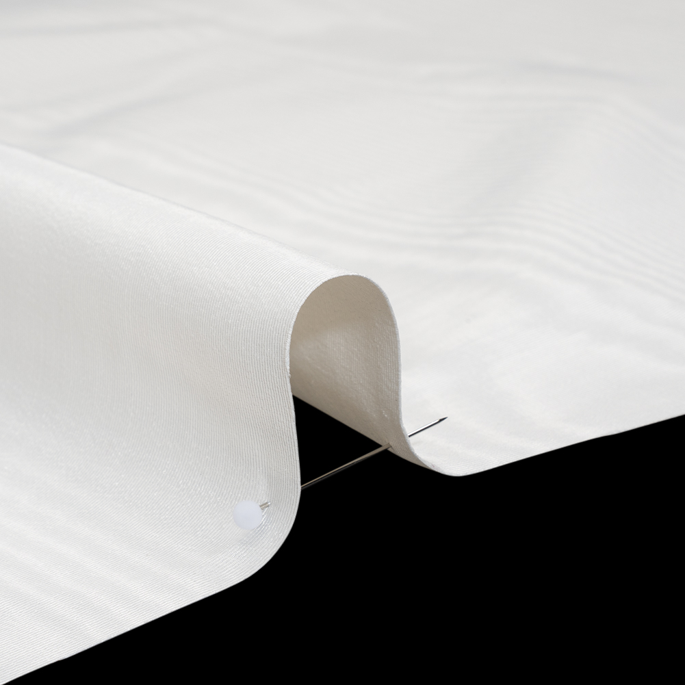 Lightweight Polyester Bengaline Moire – Ivory – Louisa Collection Lightweight Polyester Bengaline Moire – Ivory – Louisa Collection