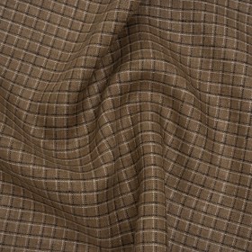 Medium Weight Linen Woven – Textured Brown, Black and Gray Shadow Windowpane Checks Medium Weight Linen Woven – Textured Brown, Black and Gray Shadow Windowpane Checks