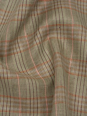 Medium Weight Linen Woven – Brown, Pink and Lime Green Plaid Medium Weight Linen Woven – Brown, Pink and Lime Green Plaid