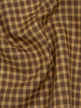 Medium Weight Linen Woven – Brown and Beige Plaid Medium Weight Linen Woven – Brown and Beige Plaid