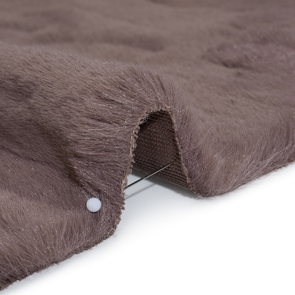 Textured Short Pile Recycled Polyester Faux Fur - Dusty Mauve Abstract