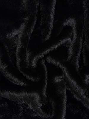 Medium Pile Recycled Polyester Faux Fur – Black Medium Pile Recycled Polyester Faux Fur – Black
