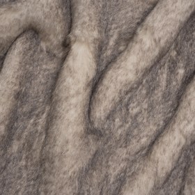 Plush Two-Tone Long Pile Recycled Polyester Faux Fur – Ivory and Charcoal Plush Two-Tone Long Pile Recycled Polyester Faux Fur – Ivory and Charcoal