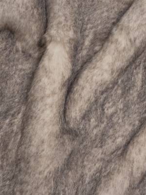 Plush Two-Tone Long Pile Recycled Polyester Faux Fur – Ivory and Charcoal Plush Two-Tone Long Pile Recycled Polyester Faux Fur – Ivory and Charcoal