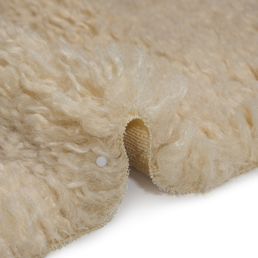 Recycled Polyester Shaggy Poodle Faux Fur - Ecru