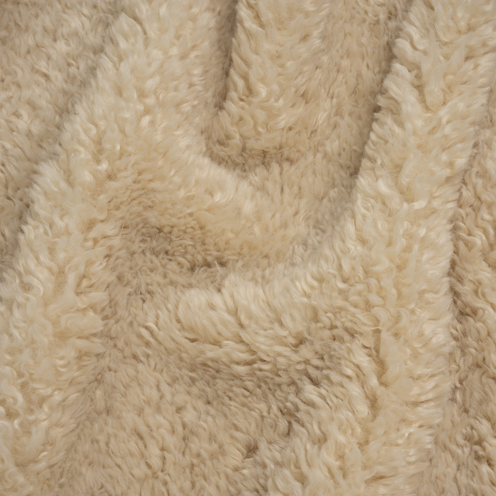 Recycled Polyester Shaggy Poodle Faux Fur – Ecru Recycled Polyester Shaggy Poodle Faux Fur – Ecru