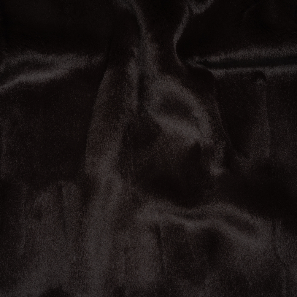 Plush Short Pile Recycled Polyester Faux Fur – Dark Brown Abstract Texture Plush Short Pile Recycled Polyester Faux Fur – Dark Brown Abstract Texture