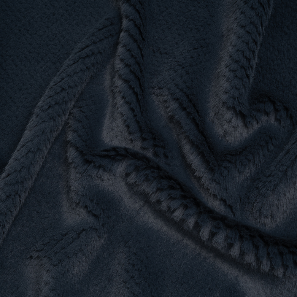 Medium Pile Recycled Polyester Faux Fur – Dark Teal Diamonds Texture Medium Pile Recycled Polyester Faux Fur – Dark Teal Diamonds Texture