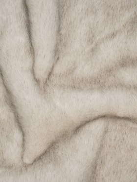 Plush Two-Tone Short Pile Recycled Polyester Faux Fur – Ivory with Black Tips Plush Two-Tone Short Pile Recycled Polyester Faux Fur – Ivory with Black Tips