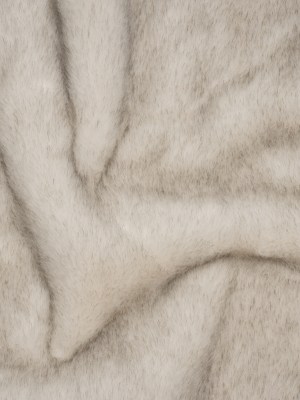 Plush Two-Tone Short Pile Recycled Polyester Faux Fur – Ivory with Black Tips Plush Two-Tone Short Pile Recycled Polyester Faux Fur – Ivory with Black Tips