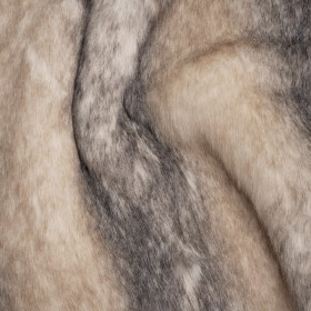 Plush Three-Tone Long Pile Recycled Polyester Faux Fur – Ivory, Tan and Charcoal Soft Stripes Plush Three-Tone Long Pile Recycled Polyester Faux Fur – Ivory, Tan and Charcoal Soft Stripes